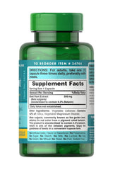 Puritan's Pride Beet Root Extract 500mg capsules bottle with supplement facts label.