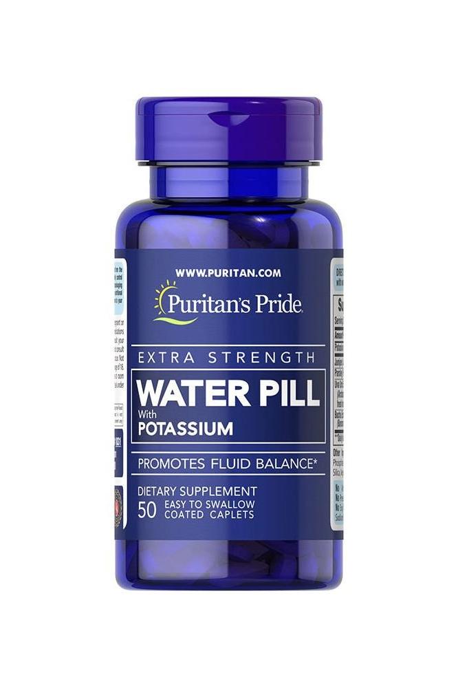 Puritan's Pride Extra Strength Water Pill with Potassium, 50 caplets for fluid balance, dietary supplement