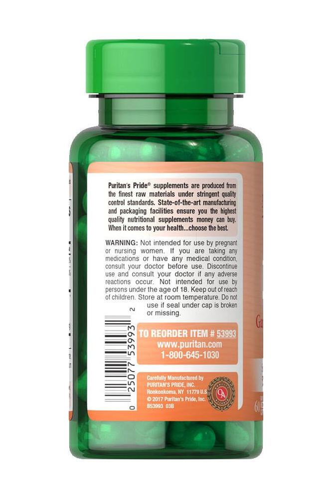 Puritan's Pride Garcinia Cambogia 500 mg bottle with 60 veg capsules, promoting appetite control and weight loss.