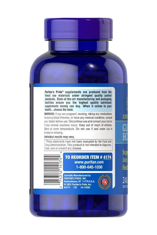 Puritan's Pride Glucosamine Sulfate 1000 mg supplement bottle, supports joint health and flexibility.