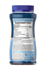 Puritan's Pride Hair, Skin & Nails Gummies bottle displaying supplement facts and nutrition information.