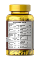 Bottle of Puritan's Pride Mega VitaMin Multivitamin for Seniors with supplement facts label.