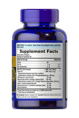 Puritan's Pride Neuro-PS Gold softgel bottle showing supplement facts and ingredients for brain health support.