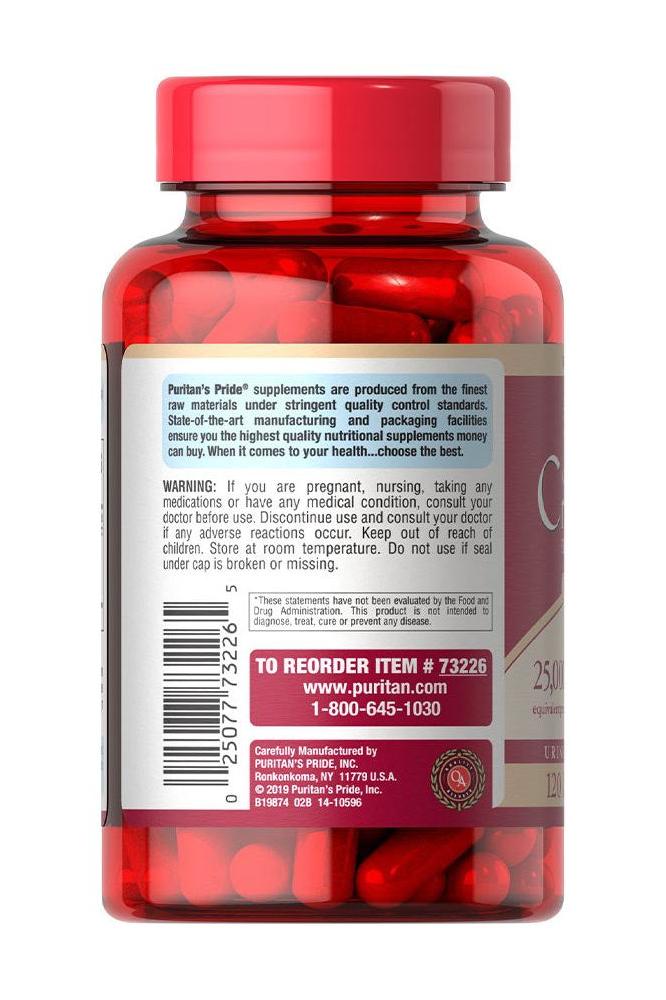 Puritan's Pride One A Day Cranberry 120 caplet supplement bottle with safety information and dosage warning.