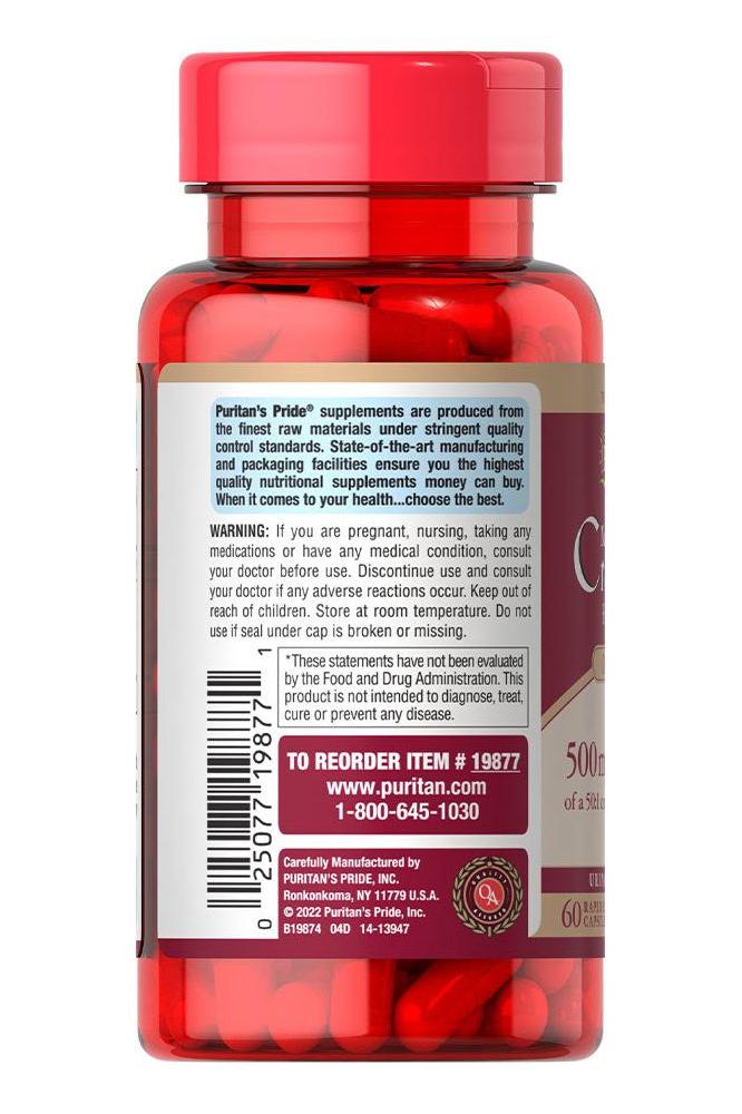 Puritan's Pride Cranberry capsules bottle, 60 count, promotes urinary health and contains natural antioxidants.