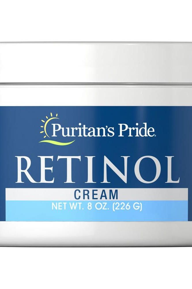 Puritan's Pride Retinol Cream 8 oz jar with Vitamin A for improved skin appearance and hydration