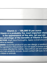 Puritan's Pride Retinol Cream label featuring Vitamin A 100,000 IU per ounce and usage directions.