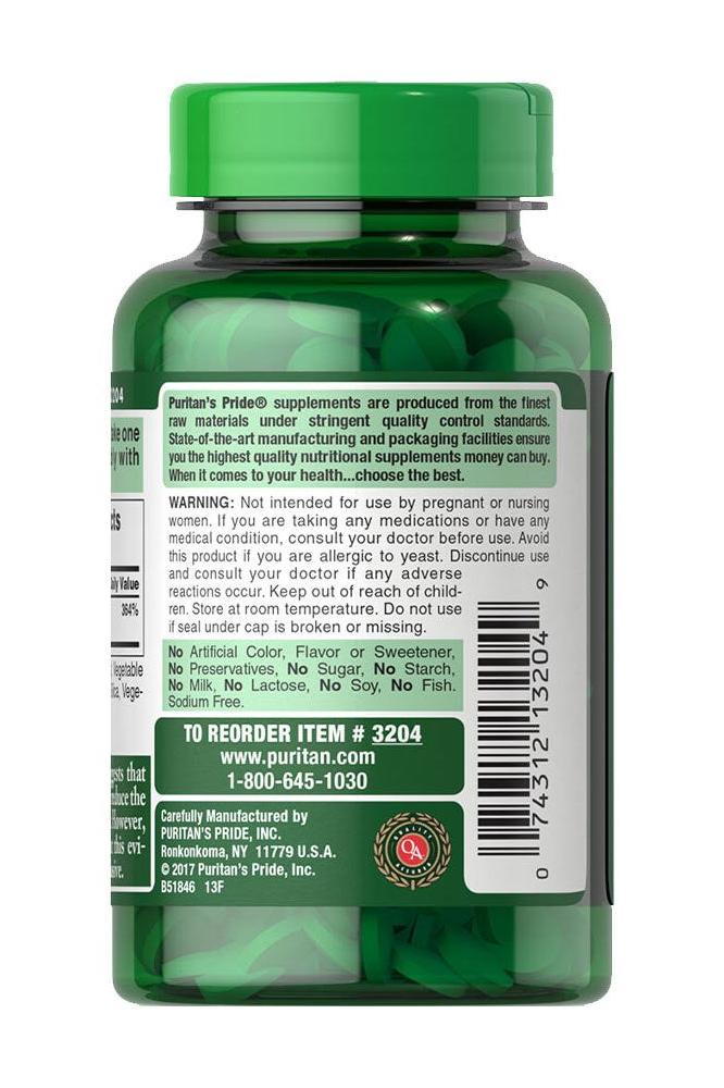 Puritan's Pride Selenium 200 mcg bottle, featuring absorbable antioxidants for immune support.