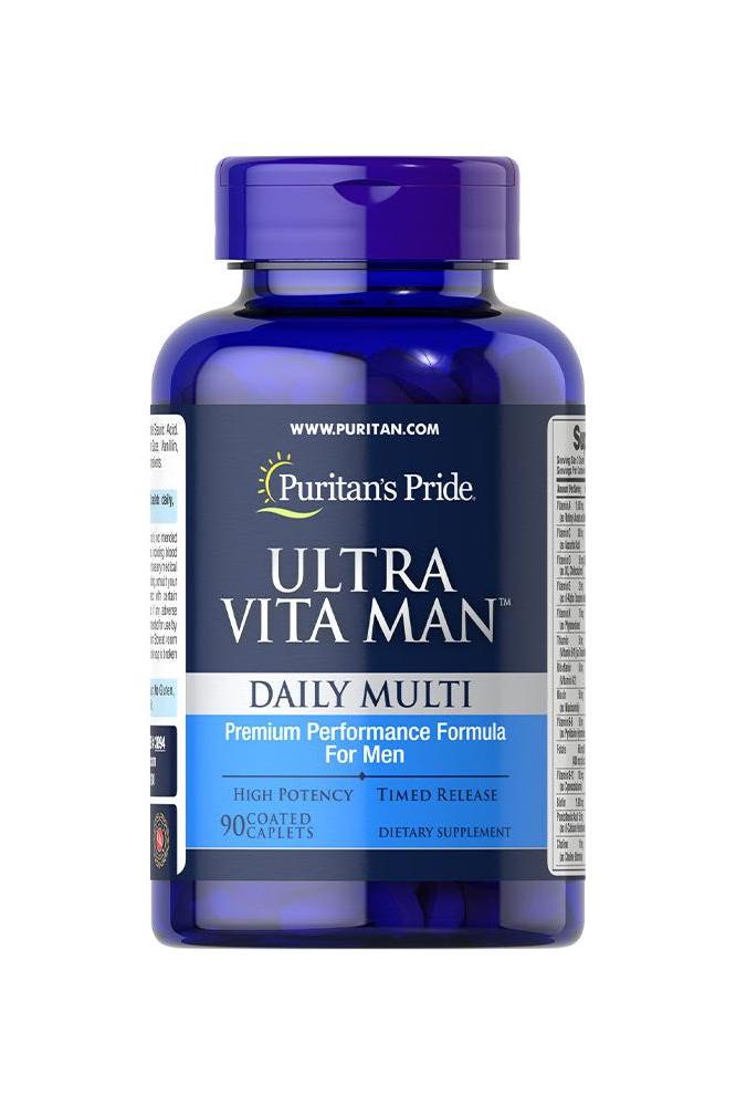 Puritan's Pride Ultra Vita Man Time Release multivitamin bottle for men's health and wellness.