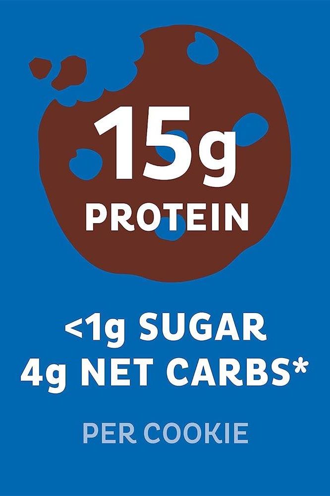 Quest Nutrition Protein Cookie: 15g protein, less than 1g sugar, 4g net carbs per cookie.