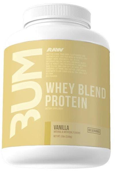 RAW Nutrition CBUM Whey Protein Blend Vanilla flavor, high-quality whey protein for muscle recovery and growth.