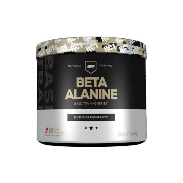 Redcon1 Beta Alanine container from Basic Training Series, 96 grams for increased muscular endurance.