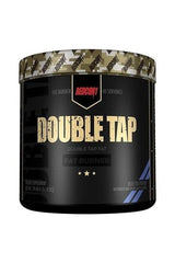 Redcon1 Double Tap Powder fat burner in black container, 40 servings, Blue Raspberry flavor.