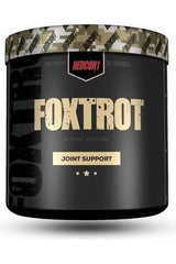 Redcon1 Foxtrot Joint Support supplement jar with black and gold design, offering 30 servings for joint health.