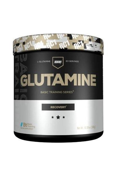 Redcon1 Glutamine Basic Training Series 300g container for muscle recovery and support