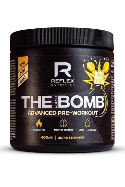 Reflex Nutrition The Muscle Bomb pre-workout supplement designed to boost energy, focus, and endurance.