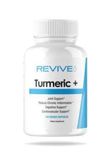 Revive Turmeric+ dietary supplement for joint support and chronic inflammation relief, 120 veggie capsules.