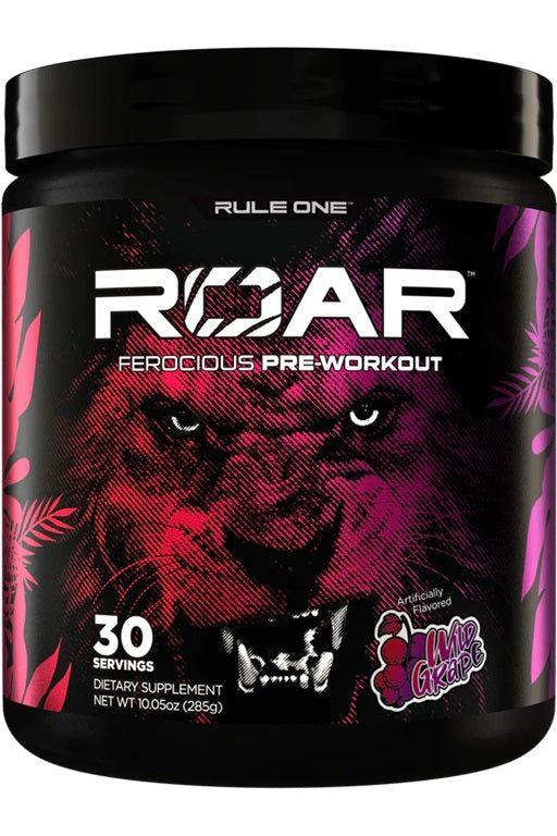 Rule One Roar pre-workout supplement for energy, focus, hydration, and endurance with 30 servings.