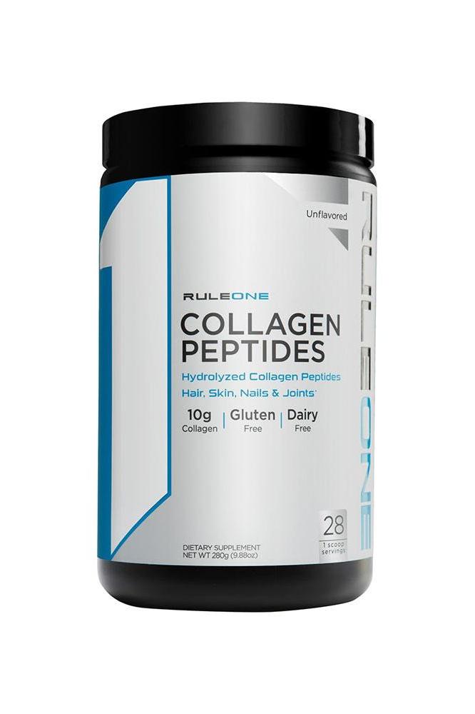 Rule One Collagen Peptides for healthy hair, skin, nails, and joints. 10g collagen per scoop, gluten and dairy-free.