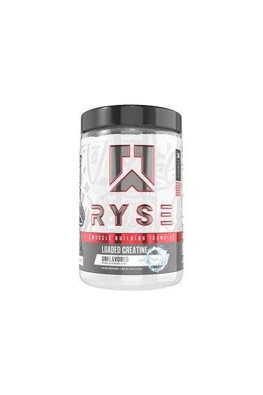 RYSE Loaded Creatine supplement container, unflavored for enhanced strength and endurance.