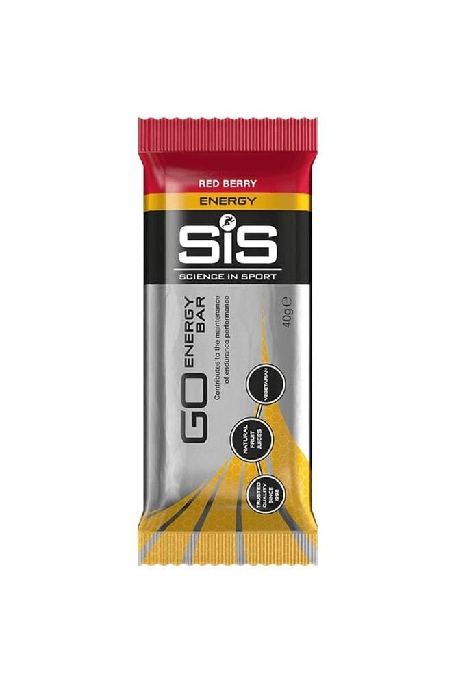 Science in Sport GO Energy Bar Mini in Red Berry flavor, high carbohydrate snack for athletes, 139 calories per bar.