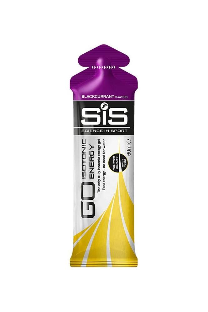 Science in Sport GO Isotonic Energy Gel in Blackcurrant flavor, provides quick energy without extra water.