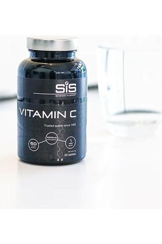 Science in Sport Vitamin C supplement bottle with 60 tablets for immune support and energy metabolism.