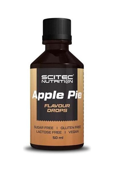 Scitec Nutrition Apple Pie Flavour Drops, 50ml, sugar-free, gluten-free, lactose-free, vegan flavor enhancer for food and drinks.