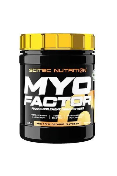 Scitec Nutrition MyoFactor food supplement powder in pineapple-coconut flavor, 295g container.