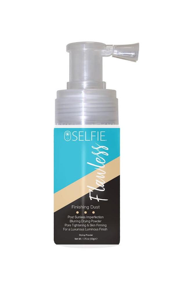 Selfie Flawless Finishing Dust 50g, quick-drying formula for a perfect finish, minimizes pores, contains vitamins and tea extract.