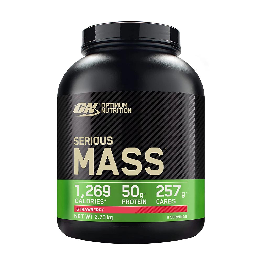 Optimum Nutrition Serious Mass förpackning öppen
