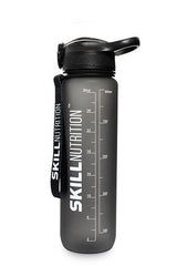 Skill Nutrition bottle with measuring scale, perfect for hydration and fitness tracking.