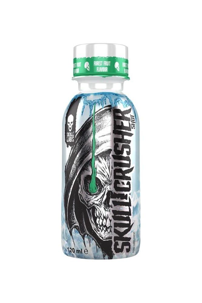 Skull Labs Skull Crusher Shot bottle showcasing forest fruit flavor for enhanced workout performance.