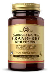 Solgar Naturally Sourced Cranberry with Vitamin C, 60 vegetable capsules for urinary and bladder health.