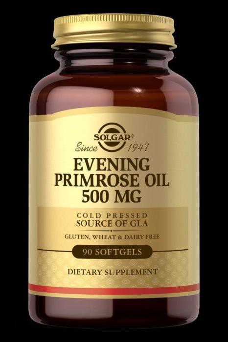 Solgar Evening Primrose Oil supplement bottle with 90 softgels, 500 mg GLA, gluten-free.