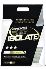 Stacker2 Europe Whey Isolate - Cookies & Cream flavor, 88% protein, low fat, no added sugars, fast absorption.