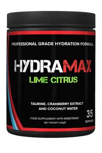 Strom HydraMax hydration formula container with lime citrus flavor, designed for athletes to enhance hydration.