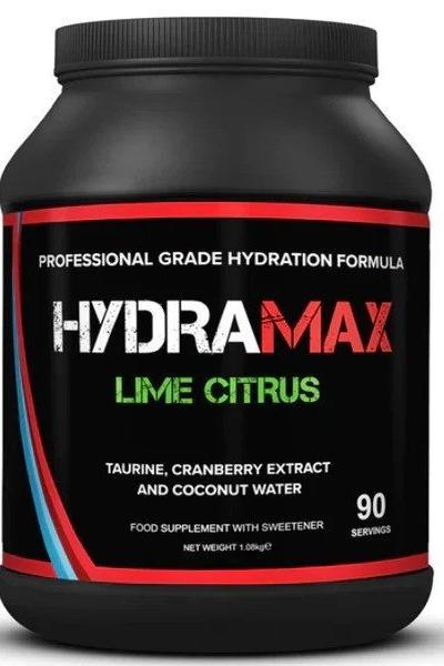 Strom HydraMax Lime Citrus hydration formula in a black tub, offering 90 servings for optimal athlete hydration.