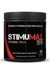 StimuMAX O.G. pre-workout supplement in cola flavor, designed for fitness enthusiasts, 30 servings.
