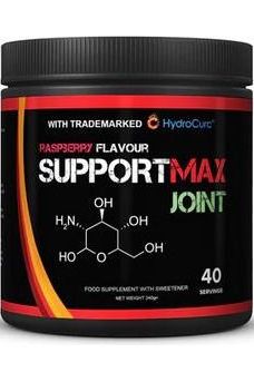 SupportMAX Joint supplement with HydroCurc, raspberry flavor, promoting joint health and mobility.