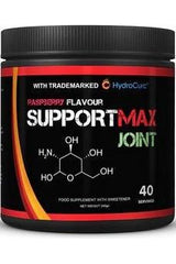 SupportMAX Joint supplement with HydroCurc, raspberry flavor, promoting joint health and mobility.