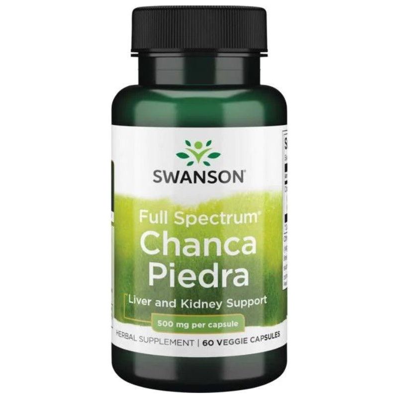 Swanson Chanca Piedra 500mg herbal supplement for liver and kidney support, 60 veggie capsules.