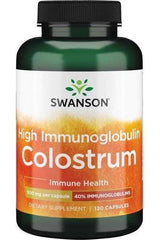 Swanson High Immunoglobulin Colostrum, 500 mg per capsule, supports immune health and muscle recovery, 120 capsules