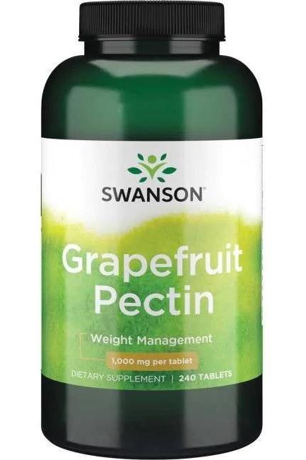 Swanson Grapefruit Pectin dietary supplement bottle with 240 tablets for weight management.