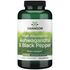 Swanson - High Absorption Ashwagandha & Black Pepper - 120 caps - Nutri.se