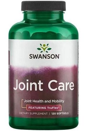 Swanson Joint Care softgel bottle for joint health, featuring essential vitamins and minerals for optimal joint support.