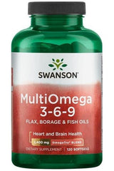 Swanson - MultiOmega 3-6-9 - Flax & Borage & Fish Oils - 120 softgels - Nutri.se