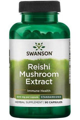 Swanson Reishi Mushroom Extract 500mg, 90 capsules for immune health and wellness.