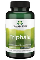Swanson Triphala bottle - Herbal supplement for digestion and detoxification, 250 mg per capsule, 120 capsules.