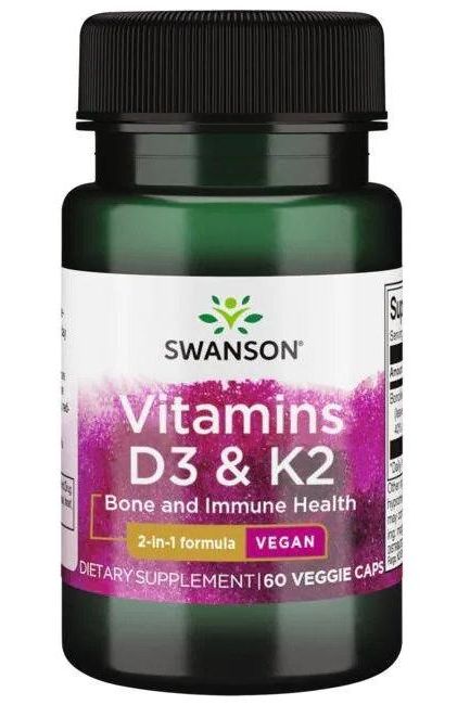 Swanson - Vitamins D3 & K2 - 60 vcaps - Nutri.se